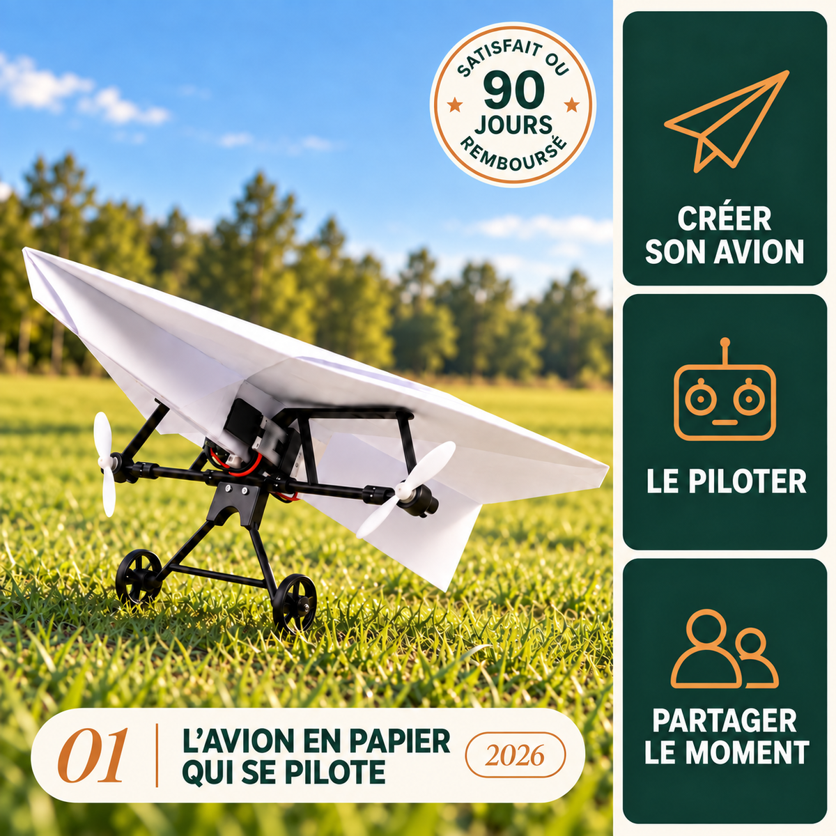 Kit avion en papier télécommandé