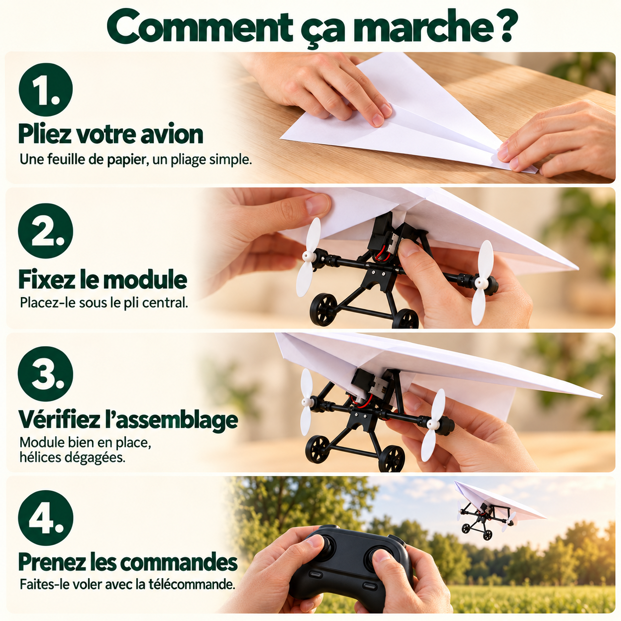 Kit avion en papier télécommandé